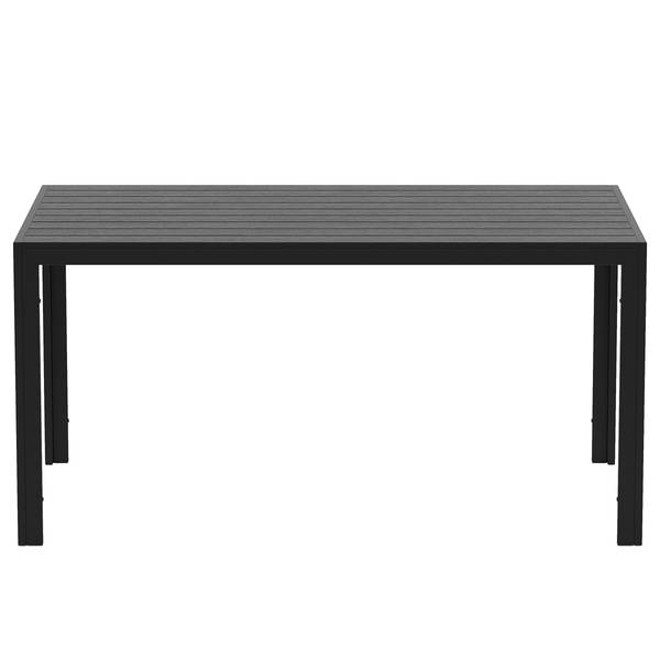 Outdoor-diningset Arjan 5-delig combi B staal/polyrotan - zwart