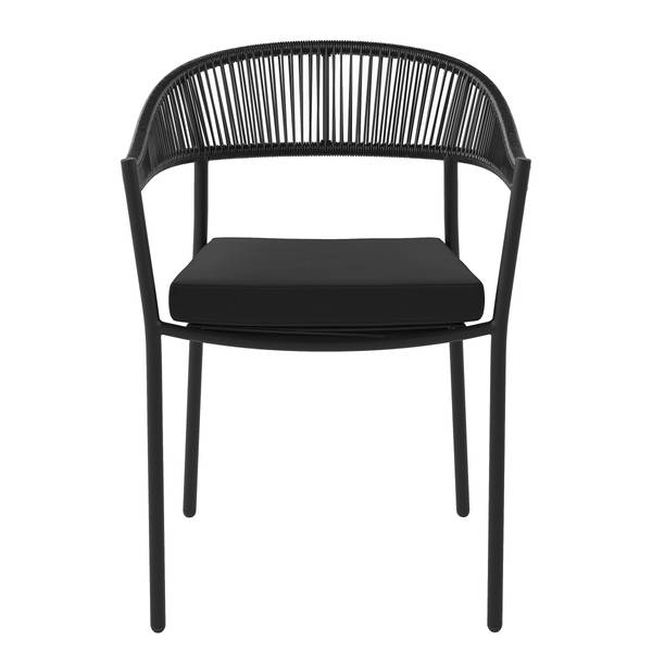 Outdoor-diningset Arjan 5-delig combi B staal/polyrotan - zwart