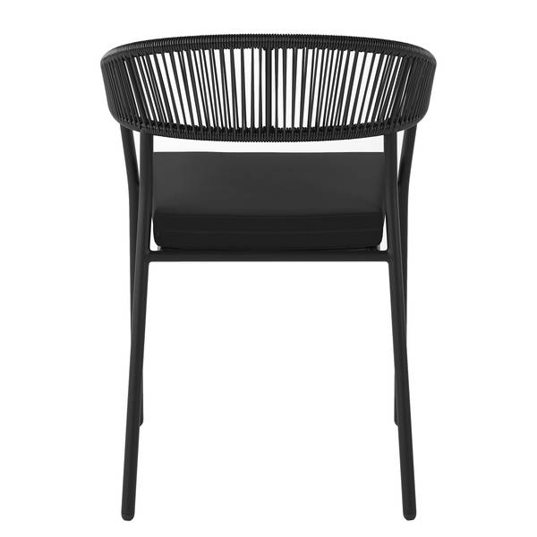 Outdoor-diningset Arjan 5-delig combi B staal/polyrotan - zwart