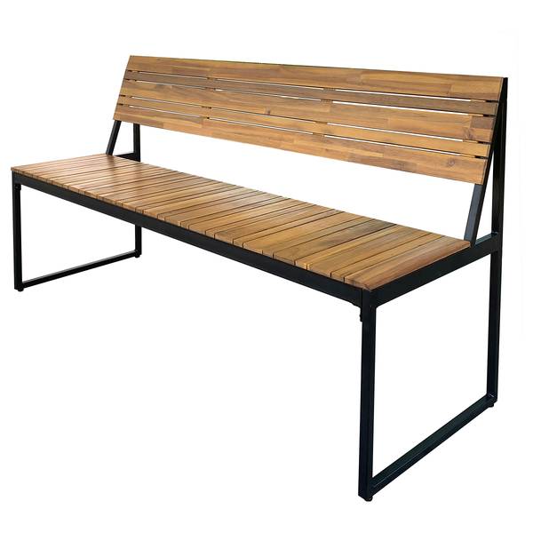 Ensemble de jardin Telawi - 3 éléments Acacia massif / Acier - Marron / noir