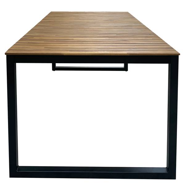Ensemble de jardin Telawi - 3 éléments Acacia massif / Acier - Marron / noir