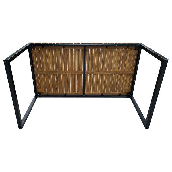 Ensemble de jardin Telawi - 3 éléments Acacia massif / Acier - Marron / noir