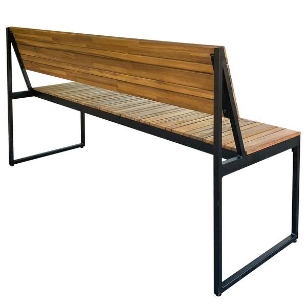 Ensemble de jardin Telawi - 3 éléments Acacia massif / Acier - Marron / noir