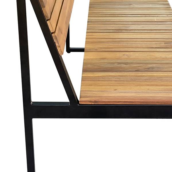 Ensemble de jardin Telawi - 3 éléments Acacia massif / Acier - Marron / noir