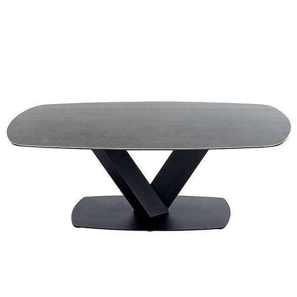 Tavolo da salotto Shimin Grigio - Ceramica - Metallo - 120 x 43 x 70 cm