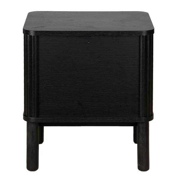 Comodino impiallacciato in legno Strai Quercia nero