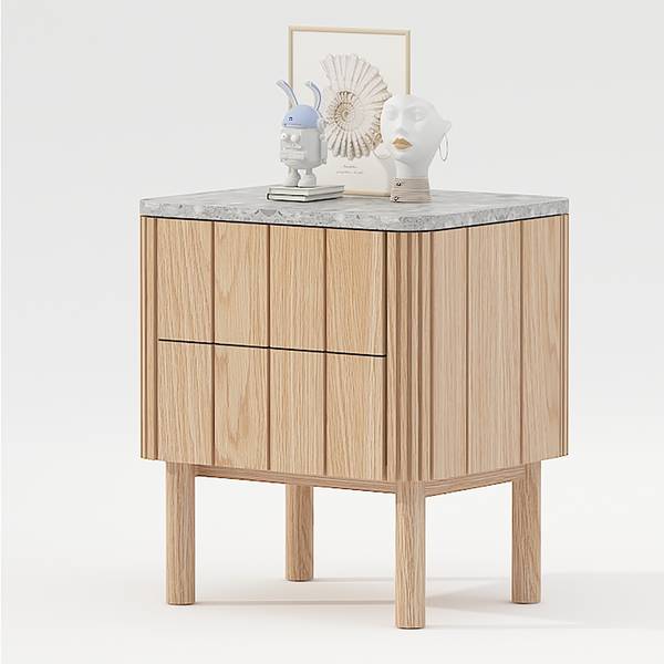 Nachtkastje met fineer Rimma terazzo/eikenhout