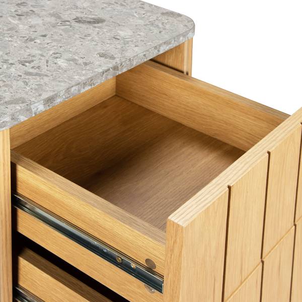 Nachtkastje met fineer Rimma terazzo/eikenhout