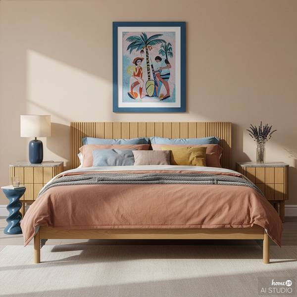 Nachtkastje met fineer Rimma terazzo/eikenhout