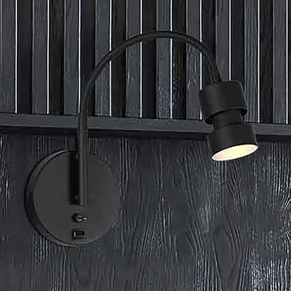 Applique Upround Noir - Aluminium - 11 x 33 x 22 cm
