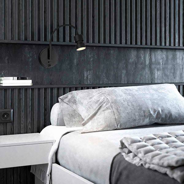 Applique Upround Noir - Aluminium - 11 x 33 x 22 cm
