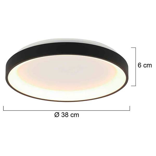 Deckenleuchte Ringlede Schwarz - 38 x 38 cm