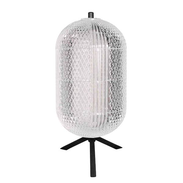 Tischleuchte Geripu Schwarz - Aluminium - Acrylglas - 15 x 32 x 15 cm