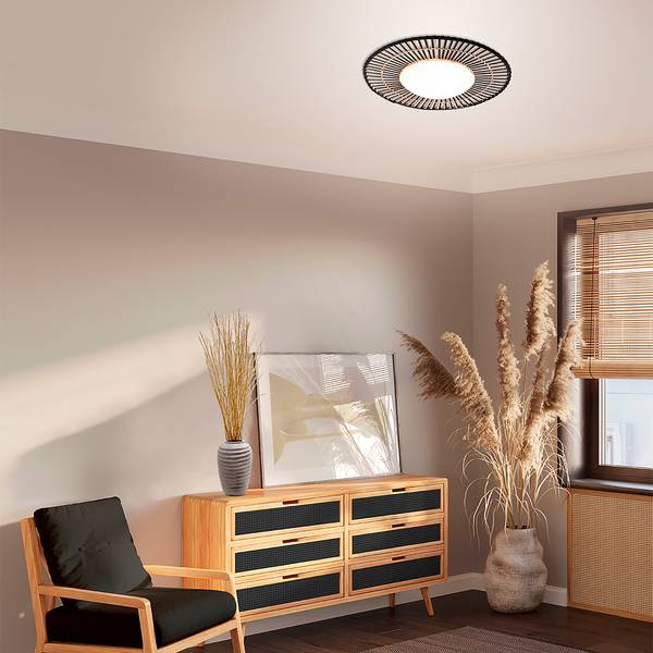 Deckenleuchte Aura Schwarz - Acrylglas - 50 x 6 x 50 cm