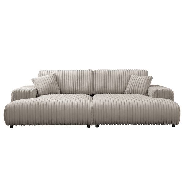 Bigsofa Trouville Plüsch-Cordstoff Vitani: Grau