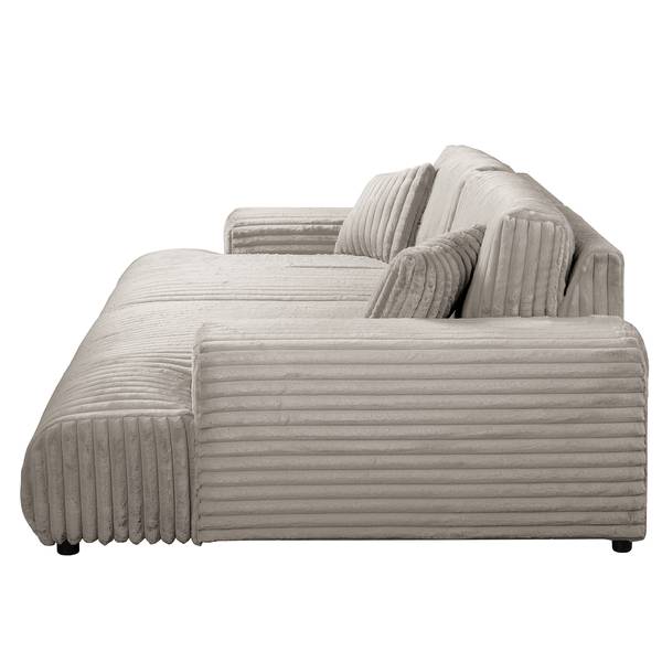 Bigsofa Trouville Plüsch-Cordstoff Vitani: Grau
