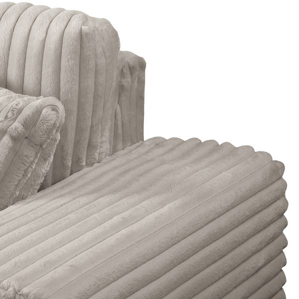 Bigsofa Trouville Plüsch-Cordstoff Vitani: Grau