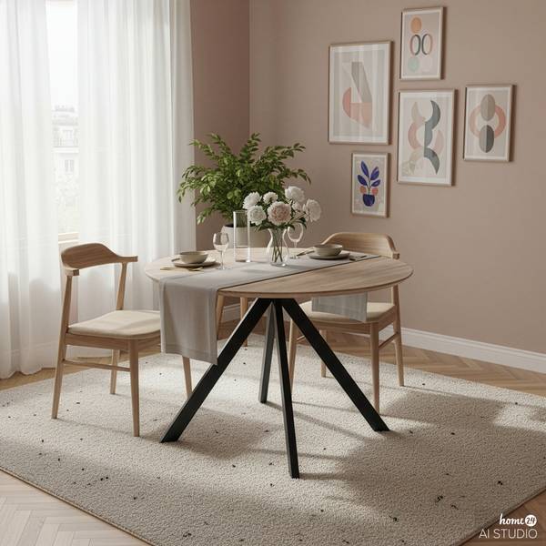 Tavolo da pranzo SADUNA Effetto rovere / Nero