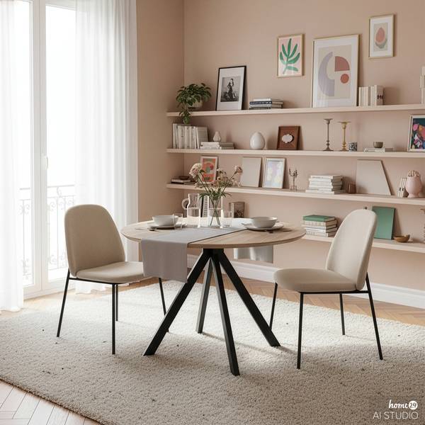 Tavolo da pranzo SADUNA Effetto rovere / Nero