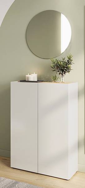 Garderobenkombi Alviano 2-teilig rund Weiß