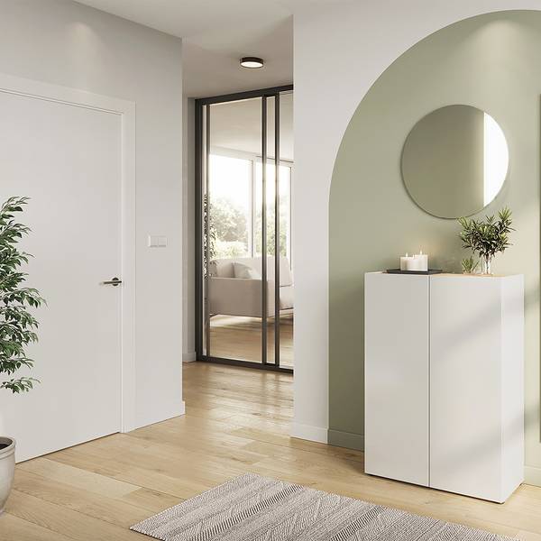 Garderobenkombi Alviano 2-teilig rund Weiß