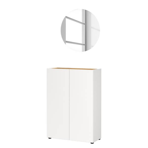 Garderobenkombi Alviano 2-teilig rund Weiß