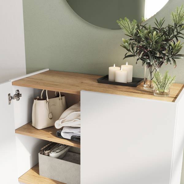 Garderobenkombi Alviano 2-teilig rund Weiß