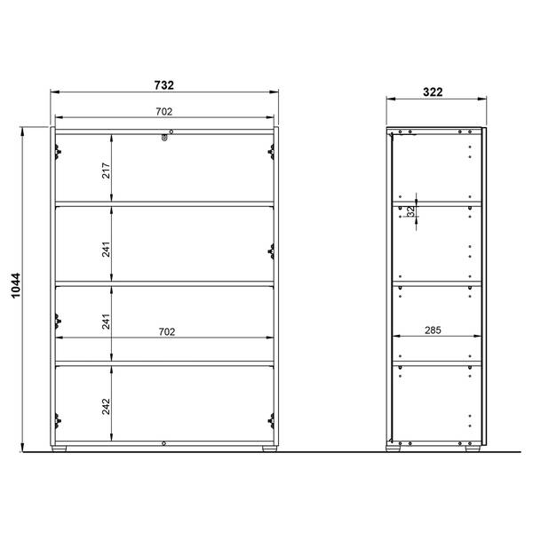 Garderobenkombi Alviano 2-teilig rund Weiß