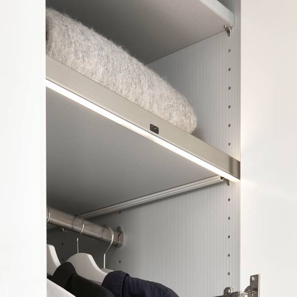 LED-Lichtblende Cardiff - 96,4 cm Metall - Silber - 1er Set