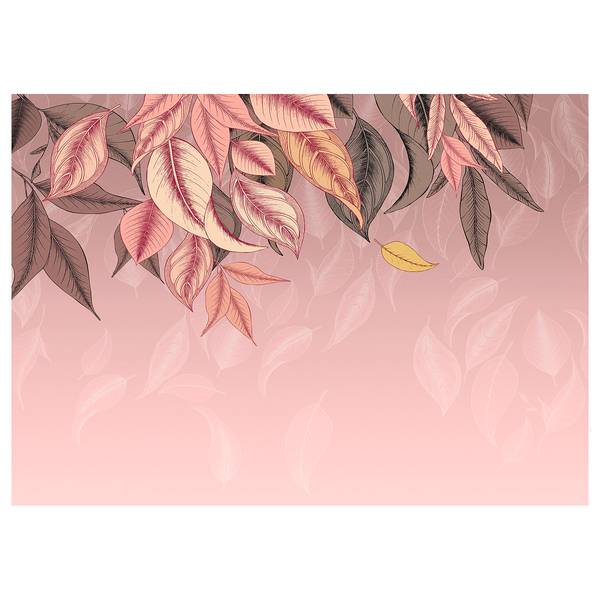 Carta da parati Falling Leafs Tessuto non tessuto - Multicolore
