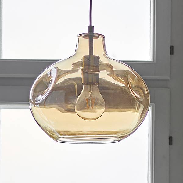 Suspension Azizi Verre coloré / métal - 1 ampoule