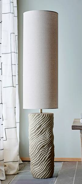 Stehleuchte Payah Steingut / Leinen - 1-flammig