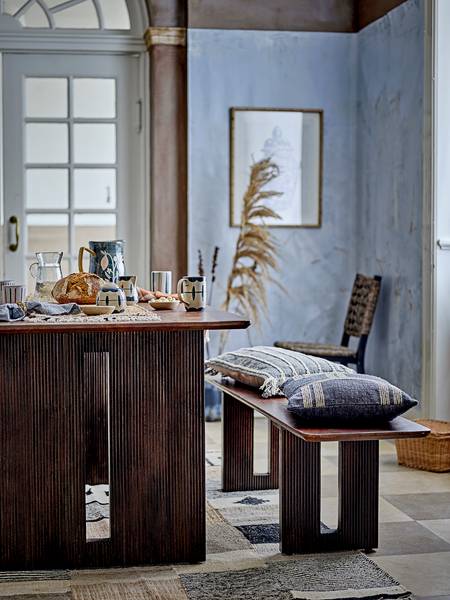 Milchkanne & Zuckerdose Allium 3-tlg. Steingut - Blau / Beige