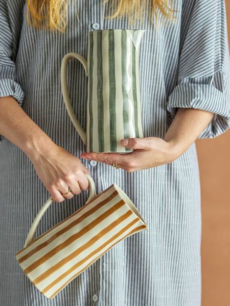 Krug Begonia Steingut - Braun / Beige