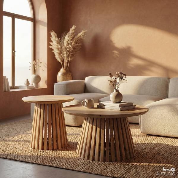 Couchtisch MAZDOU 2er-Set Akazie