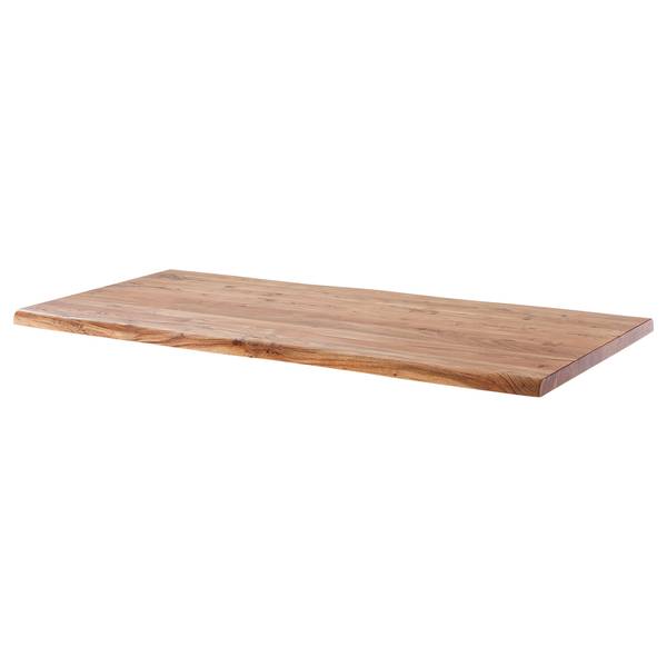 Piano con bordo scortecciato KAPRA Massello di acacia - 140 x 80 cm - Spessore del piano del tavolo: 5 cm