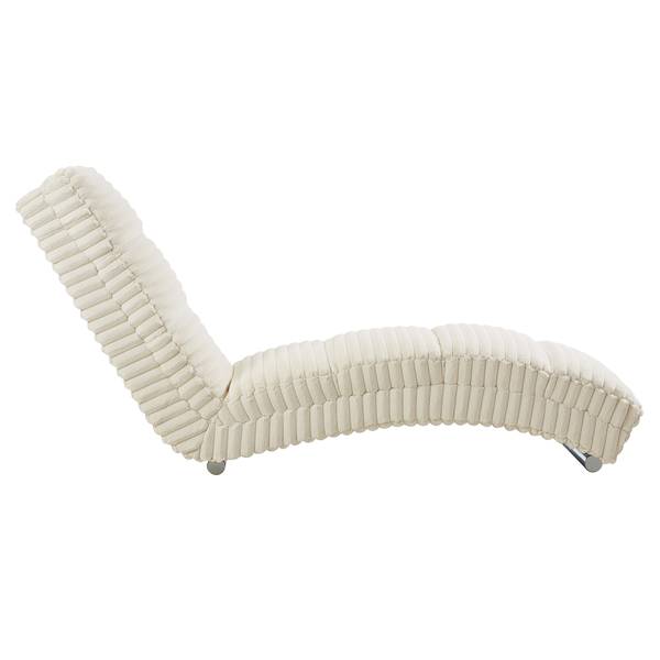 Chaise longue Elevk pluche beige