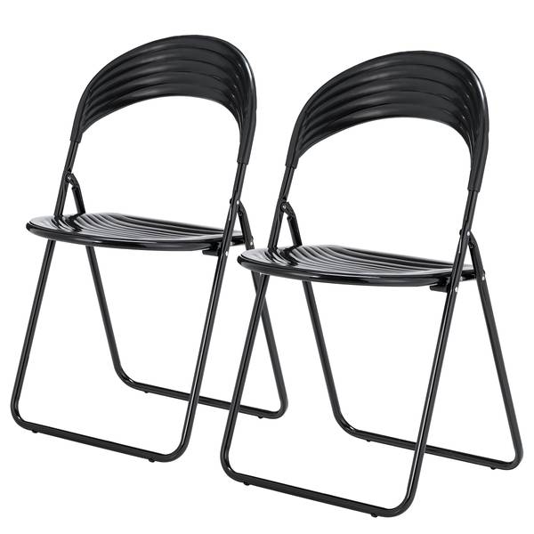 Set di 2 sedie pieghevoli Oisar Nero