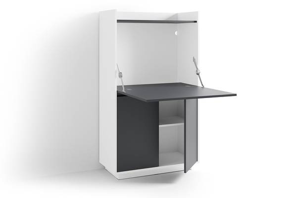 Secrétaire Berkun Anthracite / Blanc