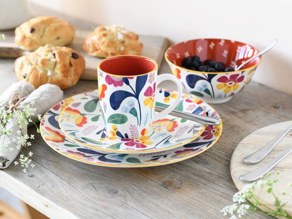 Tellerset Folklore 12-teilig Multicolor