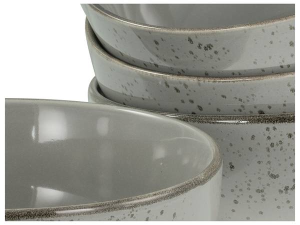 Kom Nature Stone 4-delig type A grijs - porselein - Hoogte: 9 cm