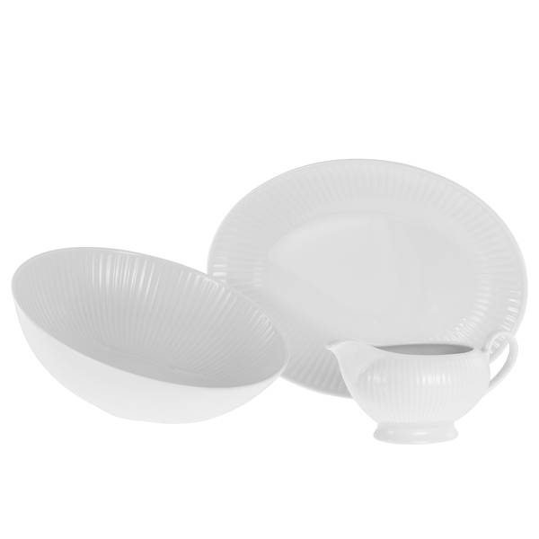 Servierset Valencia 3-teilig Weiß - Porzellan - 29 x 16 x 40 cm