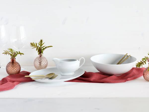 Servierset Valencia 3-teilig Weiß - Porzellan - 29 x 16 x 40 cm