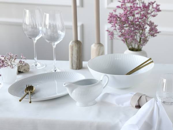 Servierset Valencia 3-teilig Weiß - Porzellan - 29 x 16 x 40 cm