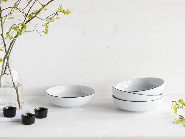 Bols Poke Bowl lot de 4 Blanc - Porcelaine - Hauteur : 6 cm