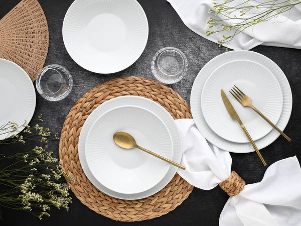 Tellerset Valencia 18-teilig Weiß - Porzellan