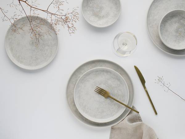 Tellerset Uno Athena 12-teilig Weiß - Porzellan - 40 x 36 x 42 cm