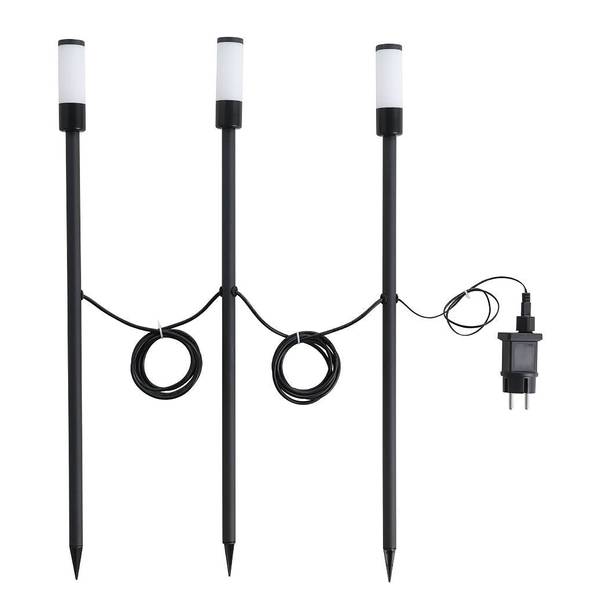 Set di 3 lampade da esterno LED Zancaro Alluminio / Materiale plastico - Nero / Bianco