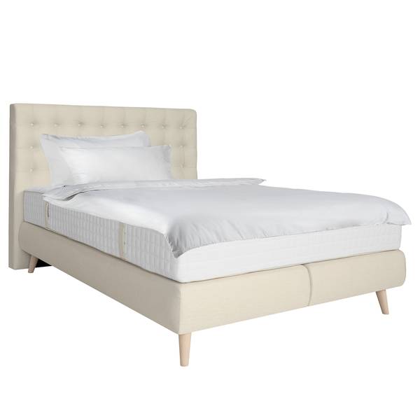 Boxspringbett Shucks Webstoff - Beige - 120 x 200cm - H2