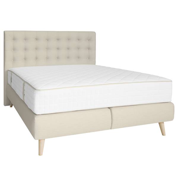 Boxspringbett Shucks Webstoff - Beige - 120 x 200cm - H2